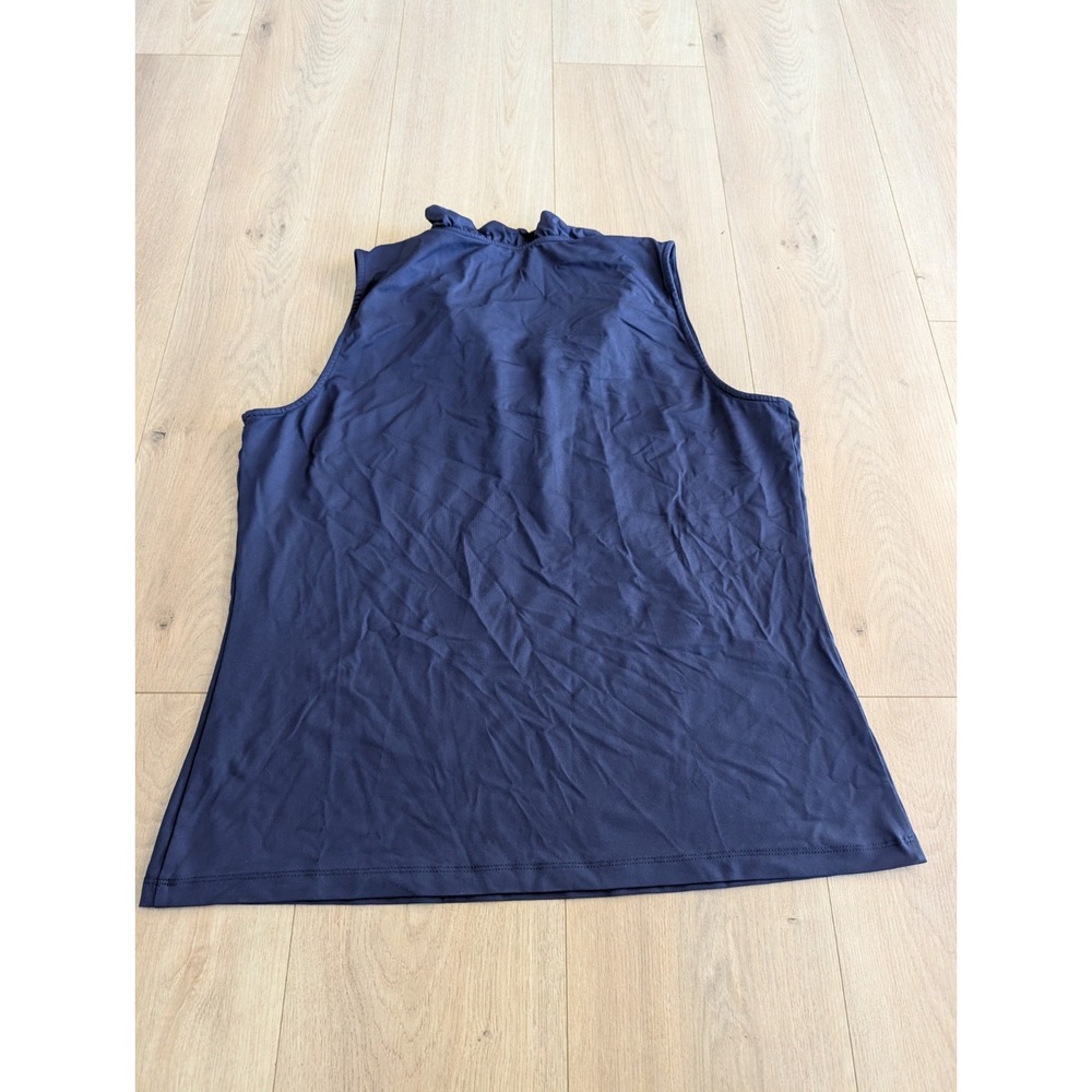 J Mclaughlin Durham Sleeveless Ruffle Top Black Catalina Cloth Size XL‎ - Picture 6 of 9